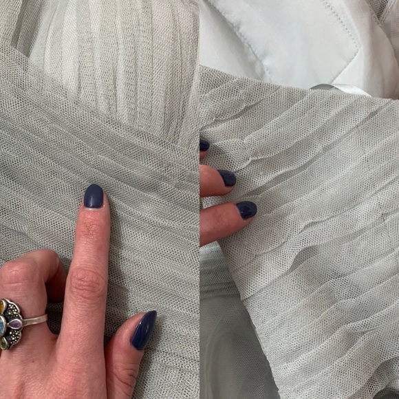 ⭐️NWT (Reposh) Nordstrom formal Pale Sage Halter Mesh Gown - Picture 8 of 14